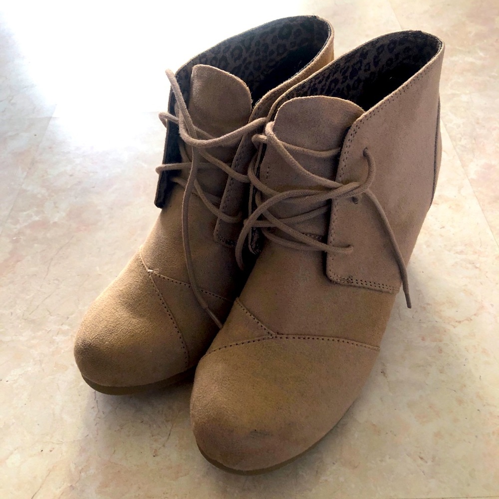 Tan ankle booties